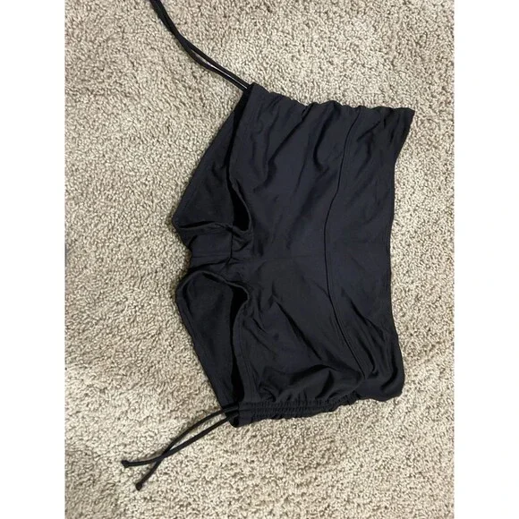Athleta XS black two-piece bikini set halter underwire top high-waisted Shorts - Picture 2 of 15